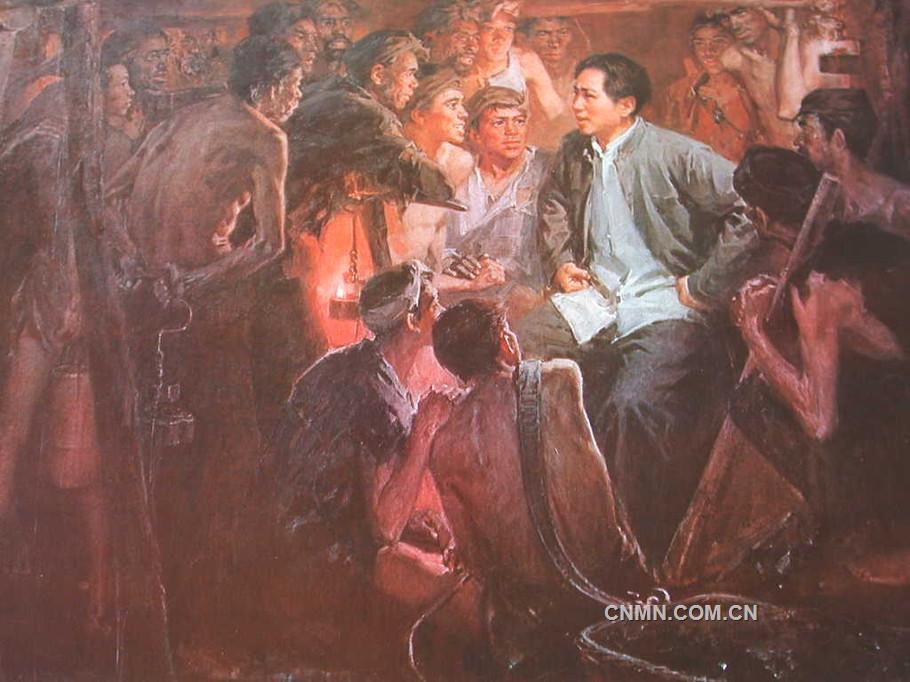 1922年4月，毛澤東親臨水口山，下窿道體察礦工疾苦